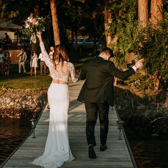 Stylish Two Piece Romantic Wedding Dress | Match Made - Picture 10 of 10